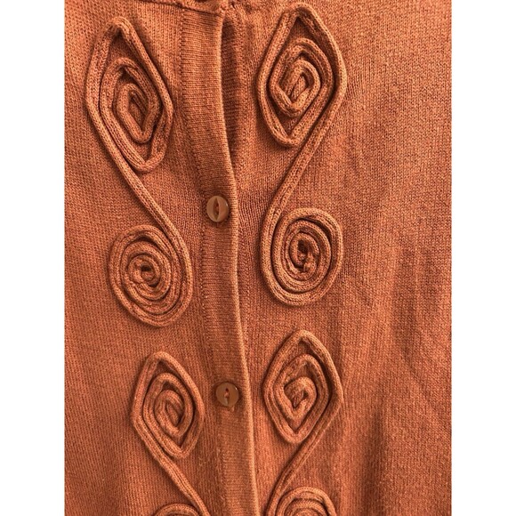 CJ Banks Women’s Rust Classic Appliquéd Cardigan Button Size 3X - Picture 3 of 6